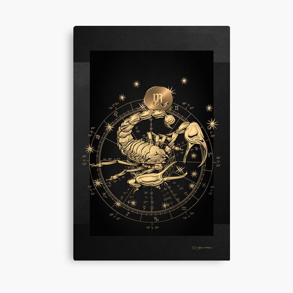 Item preview, Western Zodiac - Golden Scorpio - The Scorpion on Black Canvas designed and sold by Serge Averbukh Art Studio.