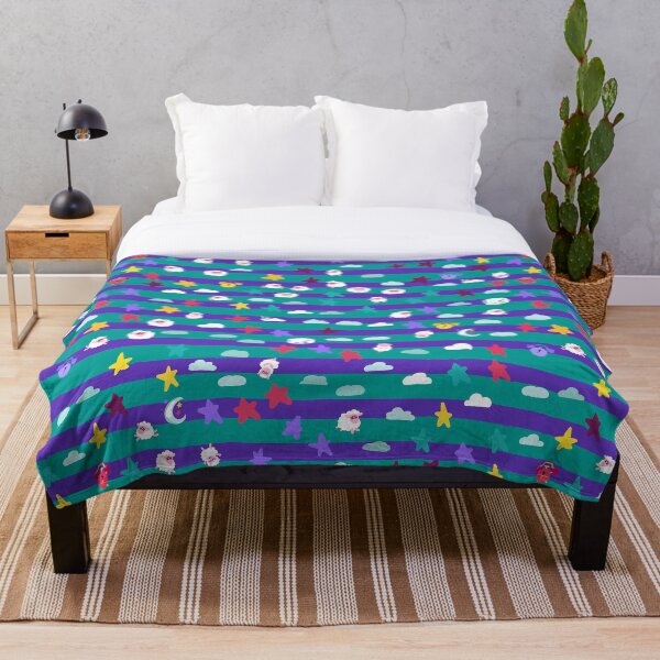 Item preview, Striped Sleepy Kawaii Sheep, Children's Cute Animals Cartoon Illustration Black, Blue/Teal designed and sold by lindskacy.