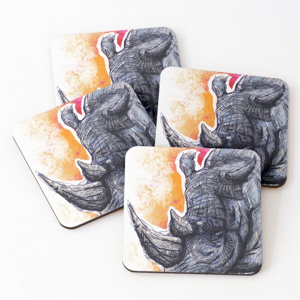 Item preview, White Rhino Splatter Illustration designed and sold by juicycreations.