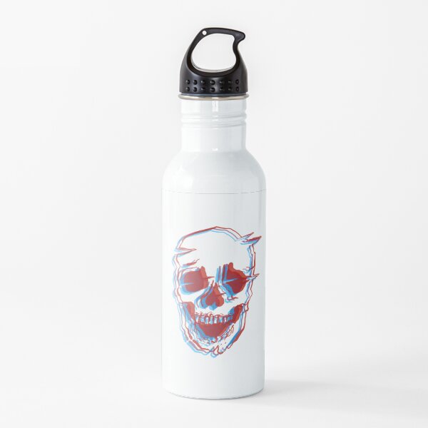 Glitched Skull Water Bottle