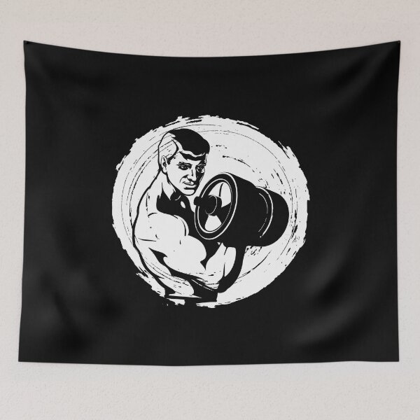 Item preview, Strongman vegan gym dumbbells biceps workout designed and sold by Nessshirts.