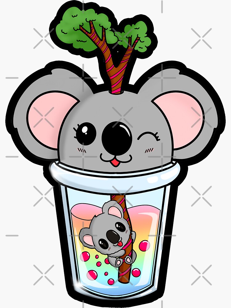 " Cute Koala bear inside koala boba illustration, cute animal gift idea