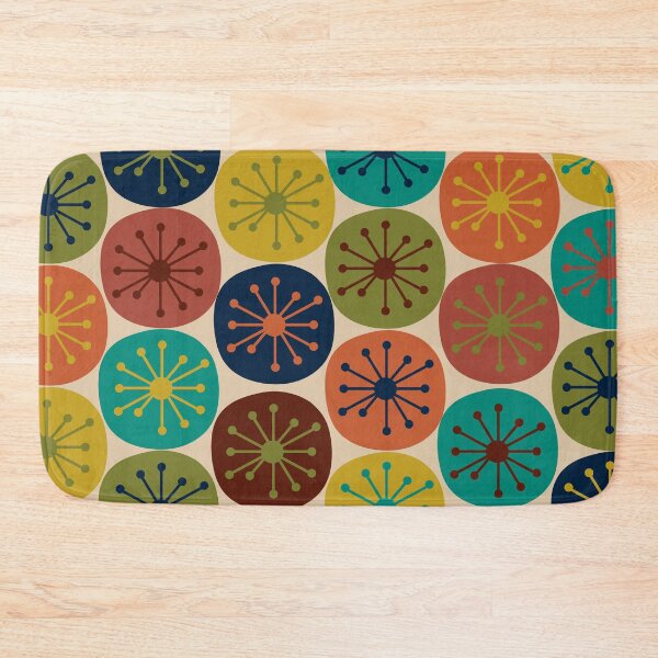 Item preview, Atomic Retro Dots - Midcentury Modern Pattern in Mid Mod Turquoise, Olive Green, Mustard, Orange, Blue, and Beige designed and sold by kierkegaard.