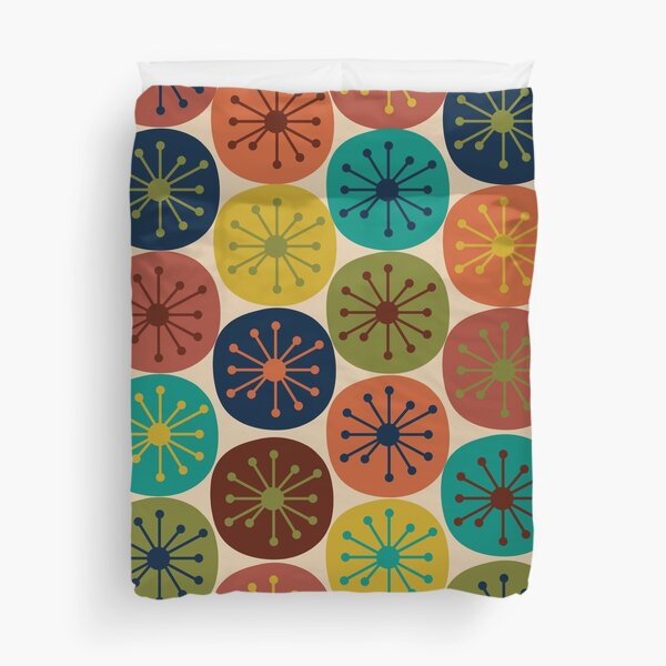 Item preview, Atomic Retro Dots - Midcentury Modern Pattern in Mid Mod Turquoise, Olive Green, Mustard, Orange, Blue, and Beige designed and sold by kierkegaard.
