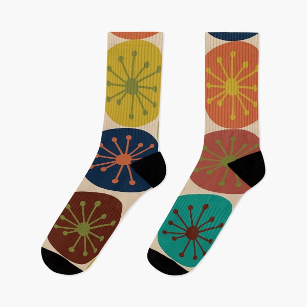 Item preview, Atomic Retro Dots - Midcentury Modern Pattern in Mid Mod Turquoise, Olive Green, Mustard, Orange, Blue, and Beige designed and sold by kierkegaard.