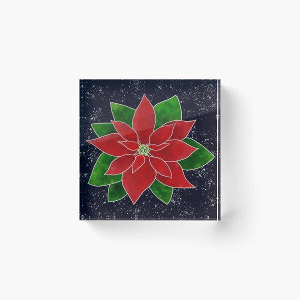 Item preview, Winter Poinsettia on Dark Blue designed and sold by GrousyGirl.