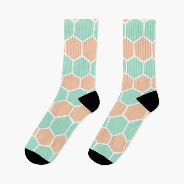Item preview, Patrón de panal de durazno y menta designed and sold by AnyLeck.