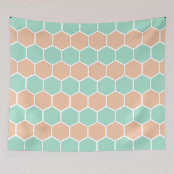 Item preview, Patrón de panal de durazno y menta designed and sold by AnyLeck.