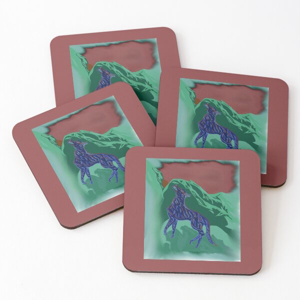 Item preview, Coyote Cries- Green and Blue designed and sold by AuroricArt.