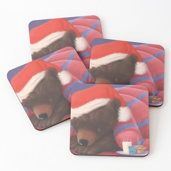 Christmas Sleeping Bear Coasters (Set of 4)