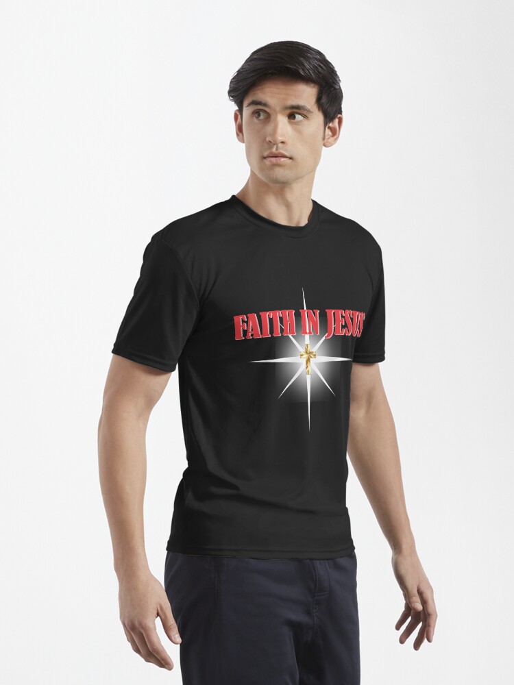 Thumbnail 3 of 7, Active T-Shirt, Faith In Jesus only ! designed and sold by JeanJohnJohn.
