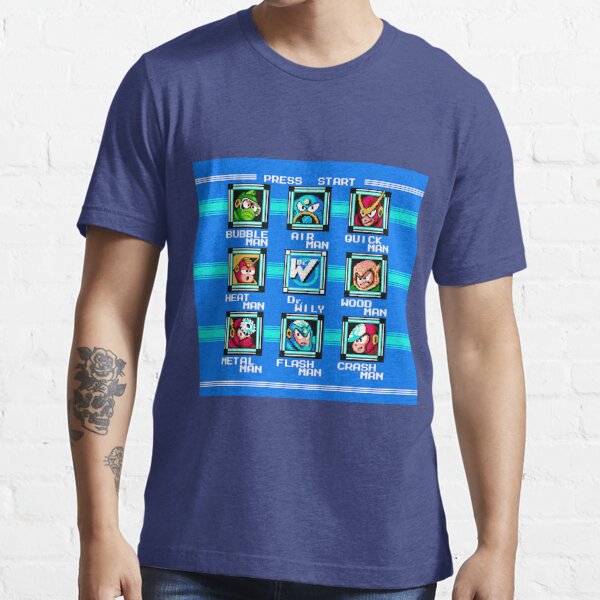 Mega Man Stage Select Characters T-Shirt Megaman Video Game Capcom Gamer Old