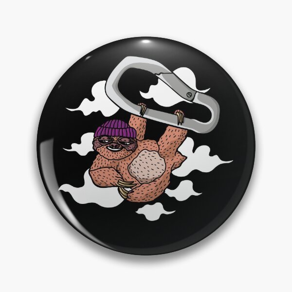 Item preview, Sloth hangs from a carabiner in clouds designed and sold by Shirtey.