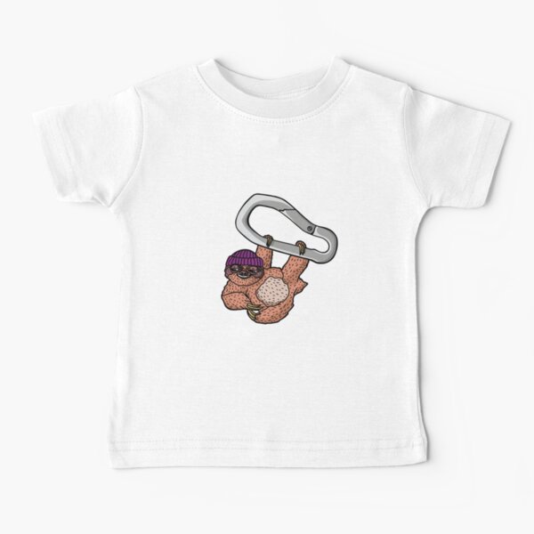 Item preview, Sloth hangs from a carabiner in clouds designed and sold by Shirtey.