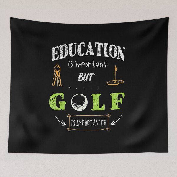 Item preview, Education is Important but golf is Importanter.perfect cool funny gift quote for golf lovers Design hand drawn Creative Idea for Mother Dad friend. designed and sold by Ghostmirou.