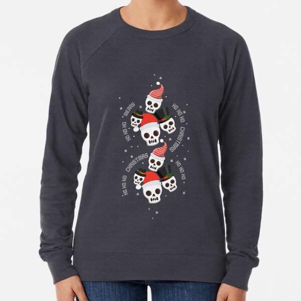 Christmas Skull Patterns Lightweight Sweatshirt