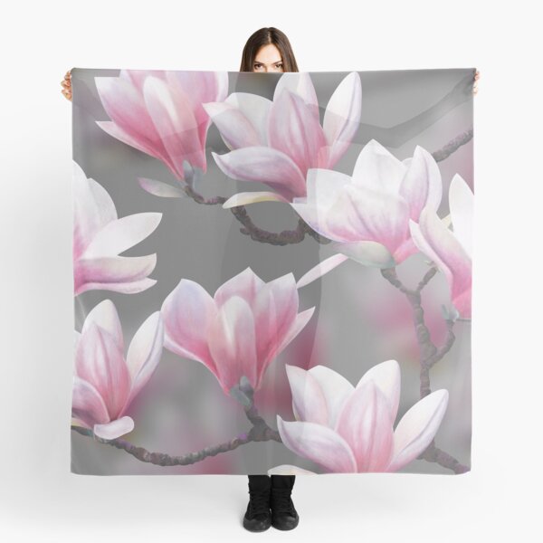 Pink Magnolia Blossom Scarf