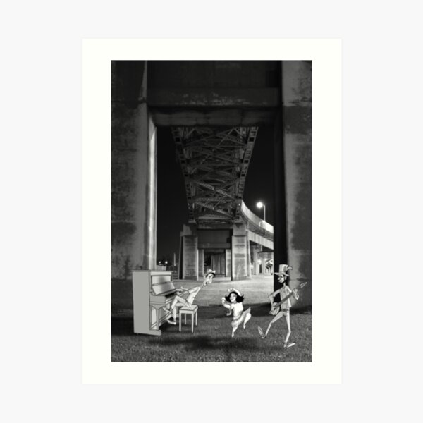 Dancing under the bridge Art Print