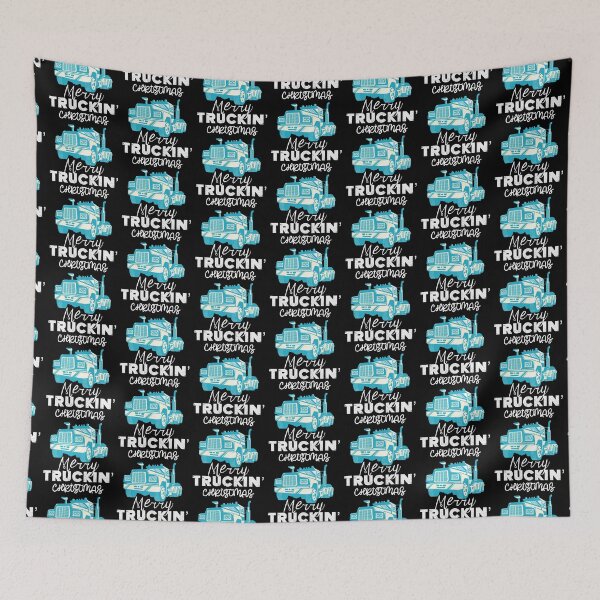 Item preview, Merry Truckin Christmas Blue Black Festive Gift For Trucker Truck Driver designed and sold by Sunny Collections.