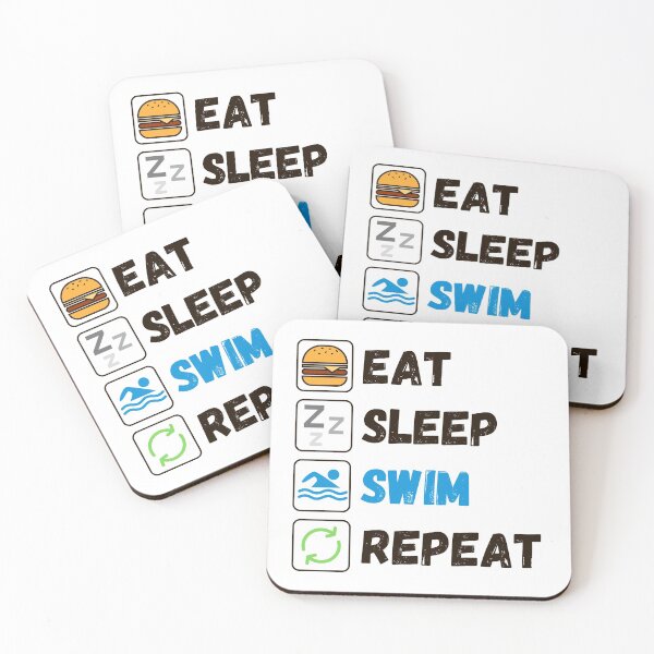 Item preview, Eat Sleep Swim Repeat | Swimmer Swimming with Black Lettering (also available with White Lettering for Black Background) designed and sold by InkItStudio.