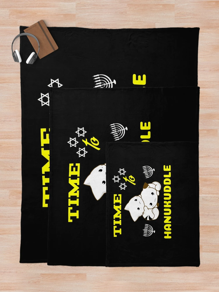 Thumbnail 5 of 6, Throw Blanket, Time To Hanukuddle designed and sold by SharpThreadZ.
