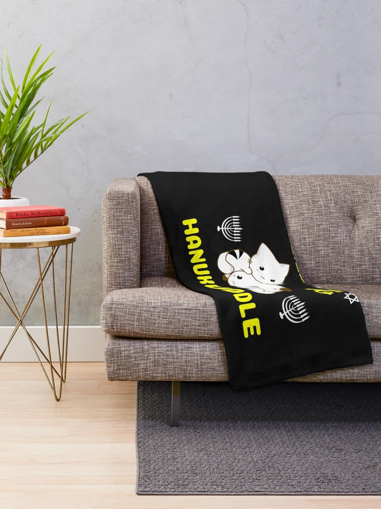 Thumbnail 2 of 6, Throw Blanket, Time To Hanukuddle designed and sold by SharpThreadZ.