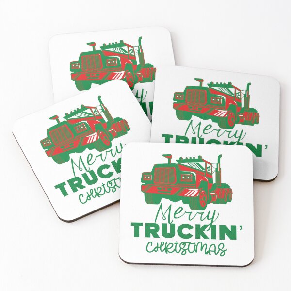 Item preview, Merry Truckin Christmas Green Red Festive Gift For Trucker Truck Driver designed and sold by Sunny Collections.
