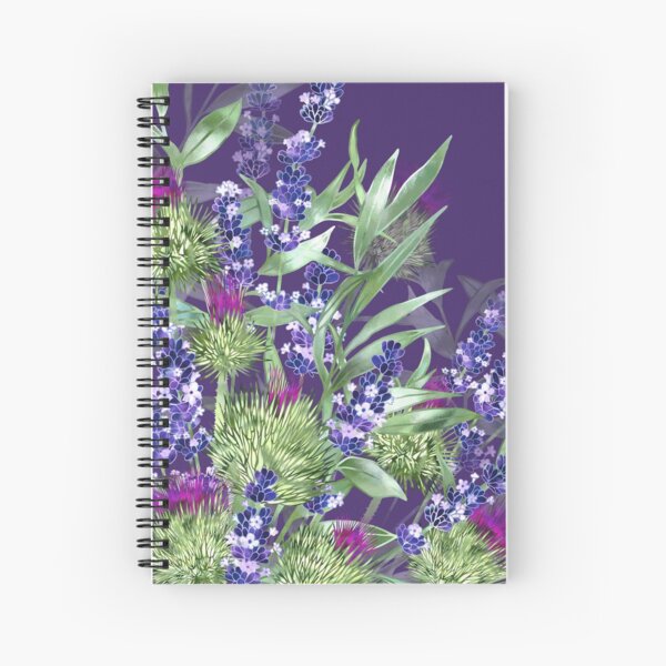 Thistles & Lavender Spiral Notebook