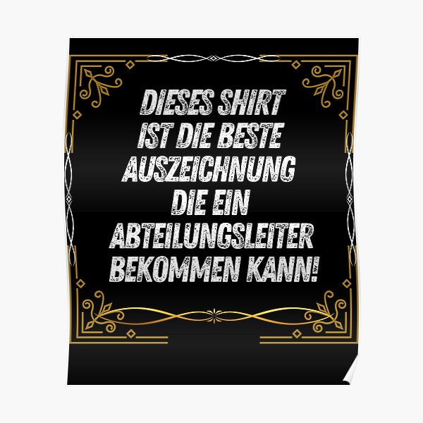 Póster «Camisa divertida Abteilungsleiter lustige sprüche Berufe» de