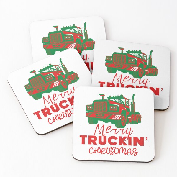 Item preview, Merry Truckin Christmas Green And Red Festive Gift For Trucker Truck Driver designed and sold by Sunny Collections.
