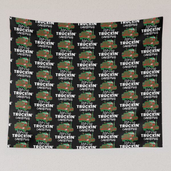 Item preview, Merry Truckin Christmas Green Red Black Festive Gift For Trucker Truck Driver designed and sold by Sunny Collections.