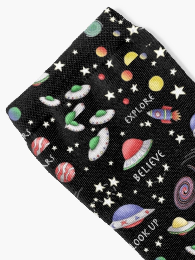 Thumbnail 2 of 5, Socks, Black UFO design designed and sold by MarylandMUFON.