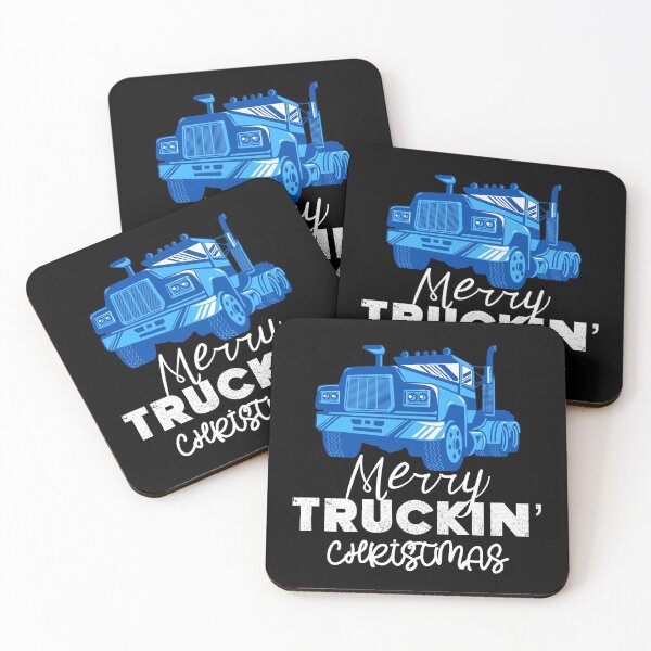 Item preview, Merry Truckin Christmas Dark Blue Black Festive Gift For Trucker Truck Driver designed and sold by Sunny Collections.
