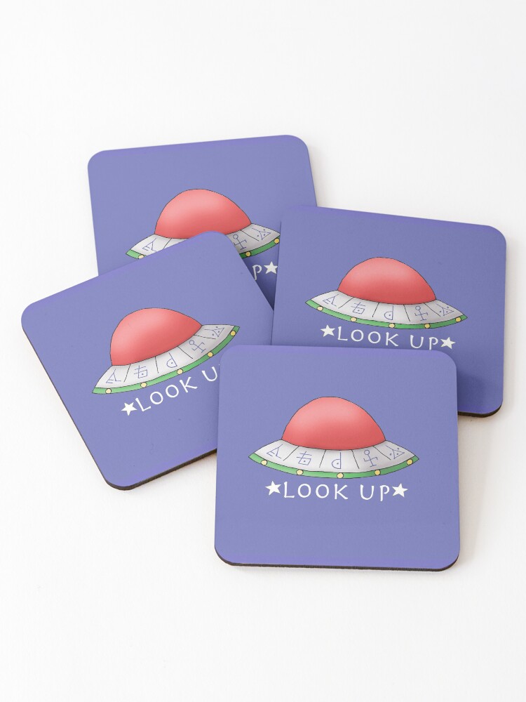 Thumbnail 1 of 5, Coasters (Set of 4), UFO Blue designed and sold by MarylandMUFON.