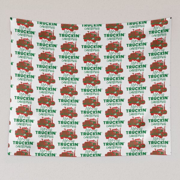 Item preview, Merry Truckin Christmas Red Green Festive Gift For Trucker Truck Driver designed and sold by Sunny Collections.