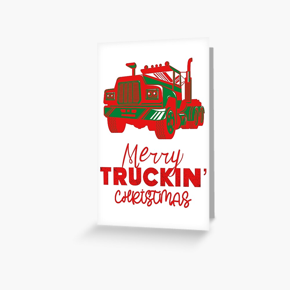 "Merry Truckin Christmas Red Festive Gift For Trucker Truck Driver