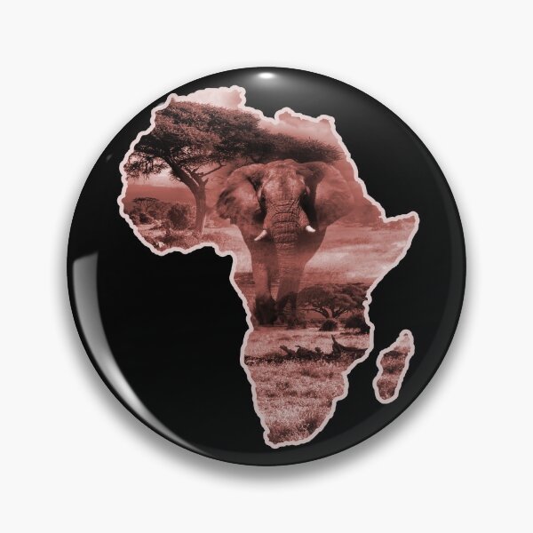 Item preview, Elephant & savanna on silhouette of Africa | Africa map designed and sold by shirt-planet.