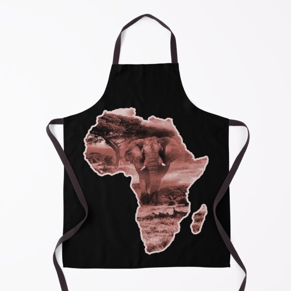 Item preview, Elephant & savanna on silhouette of Africa | Africa map designed and sold by shirt-planet.