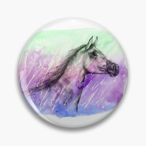 Item preview, Cool colourful horse in watercolour and graphite  designed and sold by GJ Art Studios.