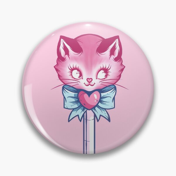 Item preview, Cat Kitten Candy Lollypop Cute Traditional Flash Tattoo designed and sold by Ella Mobbs.
