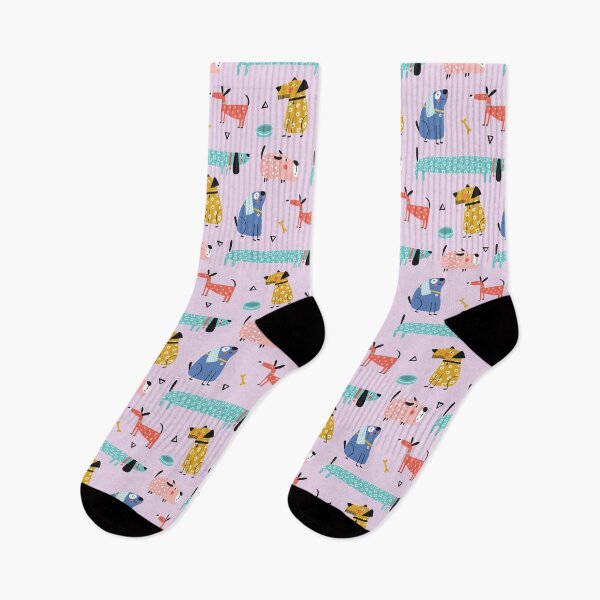 Item preview, Colorful illustrated dogs | Puppies | Pink and blue dogs | Cute dogs | kids | nursery art designed and sold by SkandiCat.