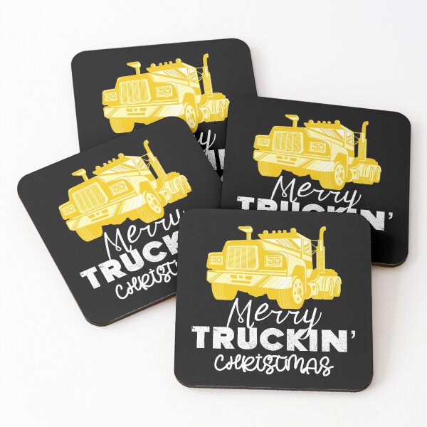 Item preview, Merry Truckin Christmas Yellow Black Festive Gift For Trucker Truck Driver designed and sold by Sunny Collections.