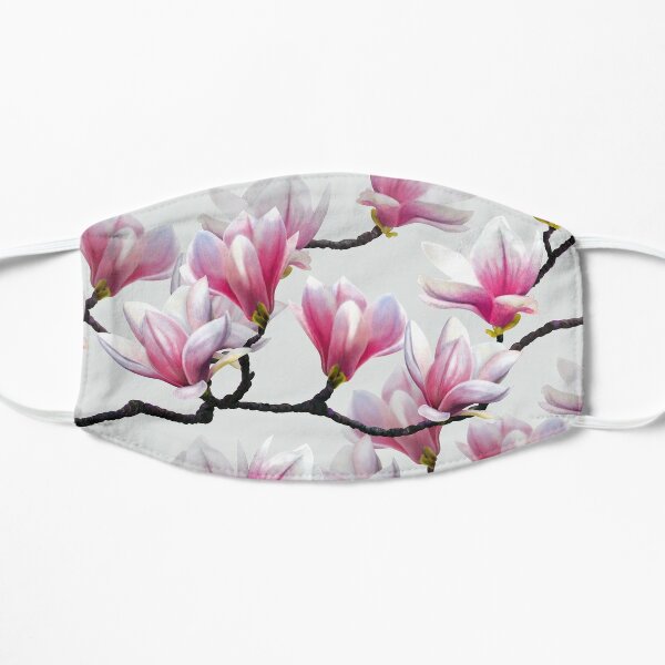 Pink Springtime Magnolia Blossom Flat Mask