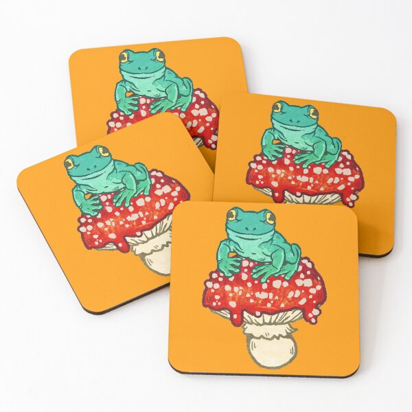 Item preview, Happy Frog on a Smol Mushroom designed and sold by Jessuh.