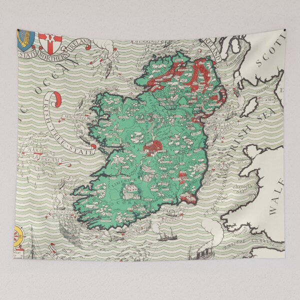 Item preview, vintage map of ireland designed and sold by SFTStudio.