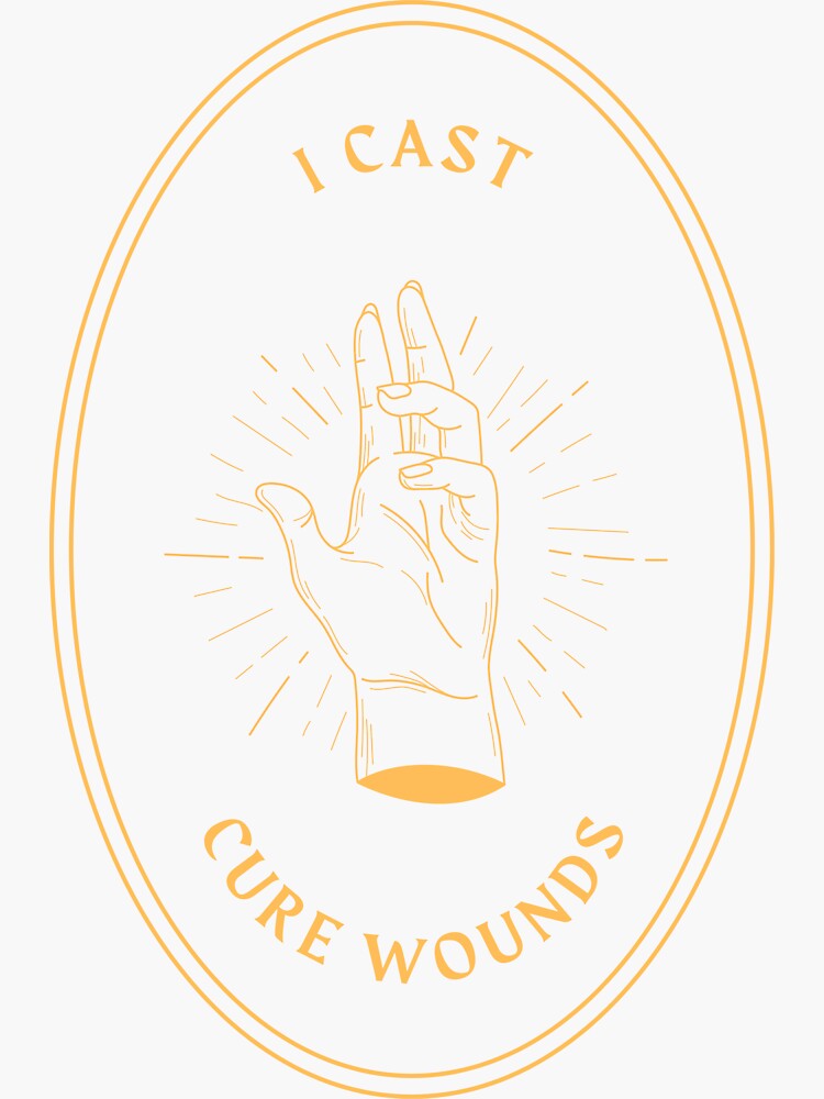 "I Cast Cure Wounds DnD 5e" Sticker for Sale by Redbubble
