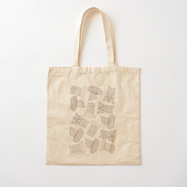 Dark Academia: Greek Column Pattern (ver. 1) Cotton Tote Bag