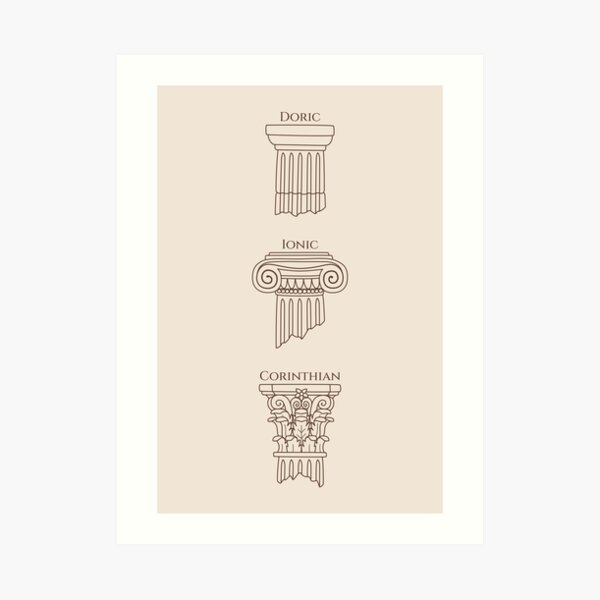 Dark Academia: Greek Column Pattern (ver. 1) Art Print