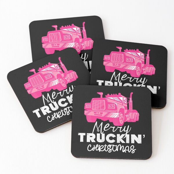 Item preview, Merry Truckin Christmas Pink Black Festive Gift For Trucker Truck Driver designed and sold by Sunny Collections.