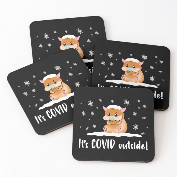 Item preview, It's COVID Outside A Cute Brown Hamster With A Corona Mask Sitting In The Snow designed and sold by Paulina Vanlife.